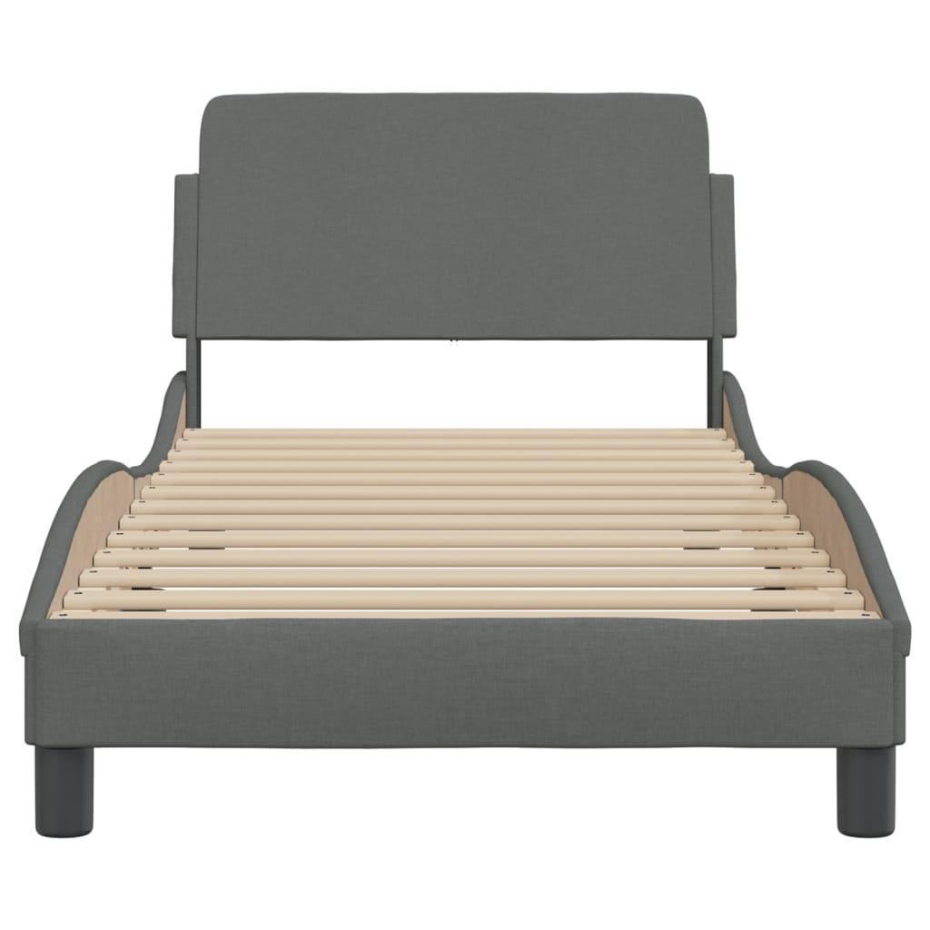 Bed Frame "Dover" Dark Grey 90x190 cm Fabric
