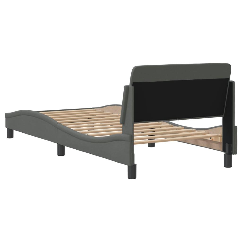 Bed Frame "Dover" Dark Grey 90x190 cm Fabric
