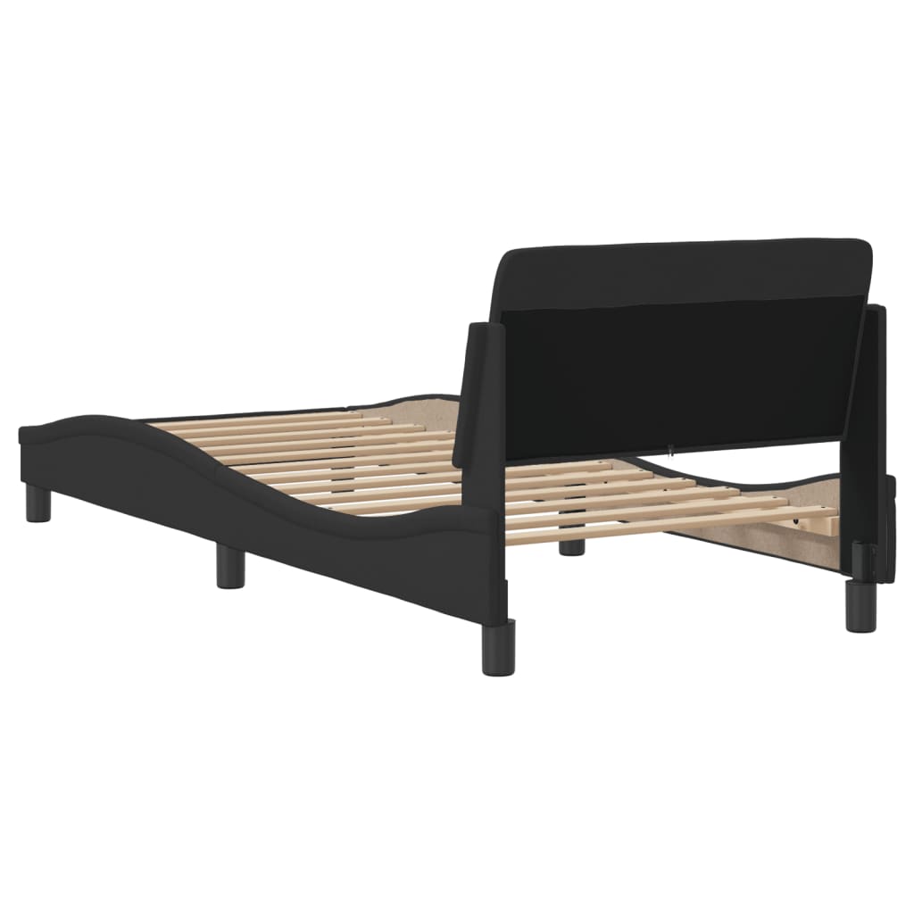 Bed Frame without Mattress Black 90x190 cm Fabric