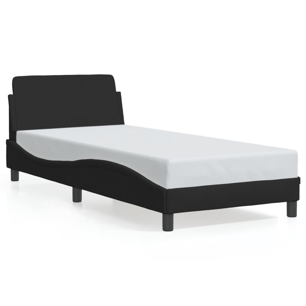 Bed Frame without Mattress Black 90x190 cm Fabric