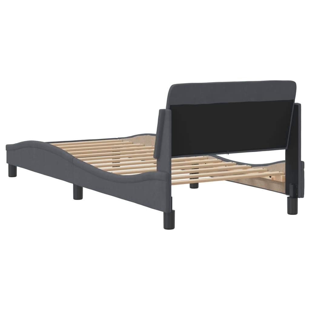 Bed Frame without Mattress Dark Grey 90x190 cm Velvet