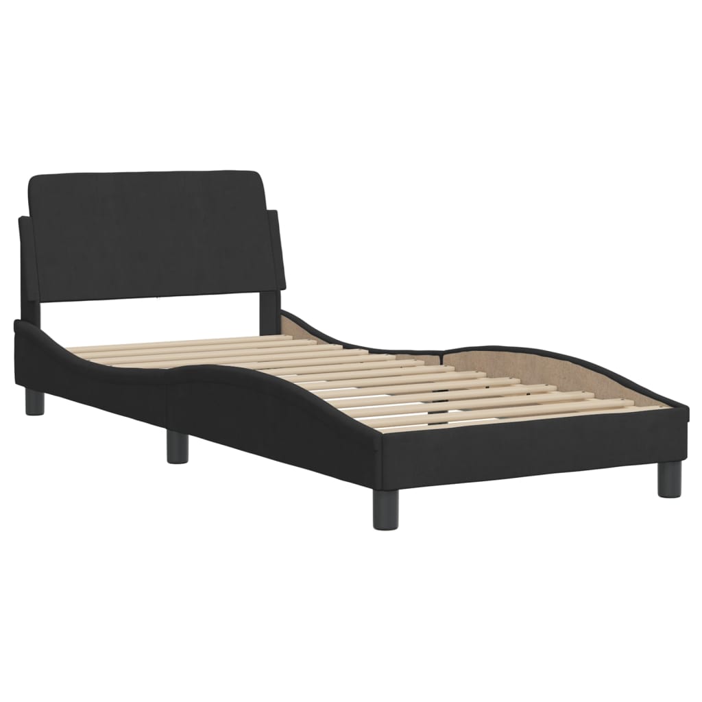 Bed Frame "Dover" Black 90x190 cm Velvet