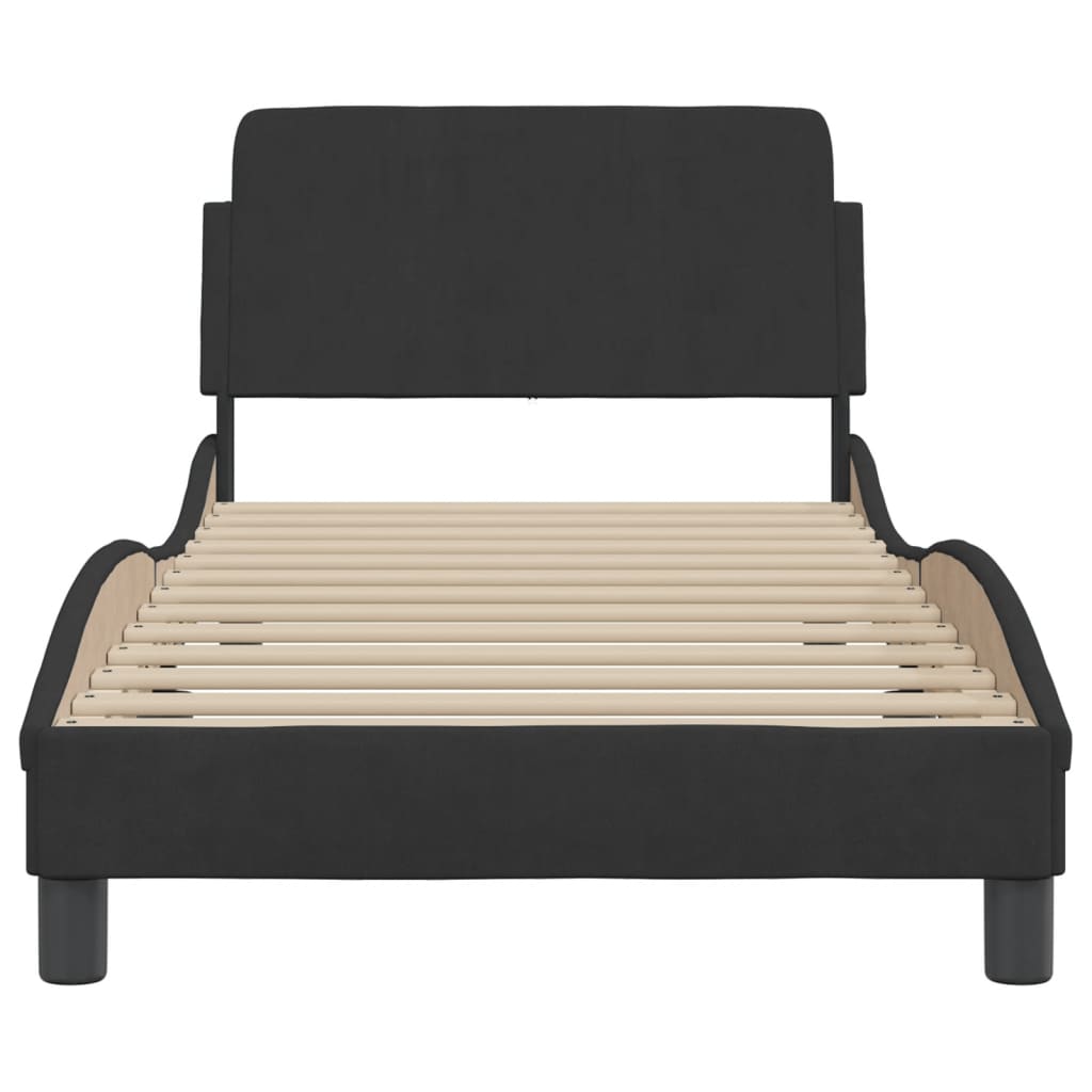 Bed Frame without Mattress Black 90x190 cm Velvet