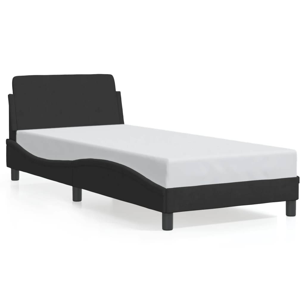 Bed Frame without Mattress Black 90x190 cm Velvet