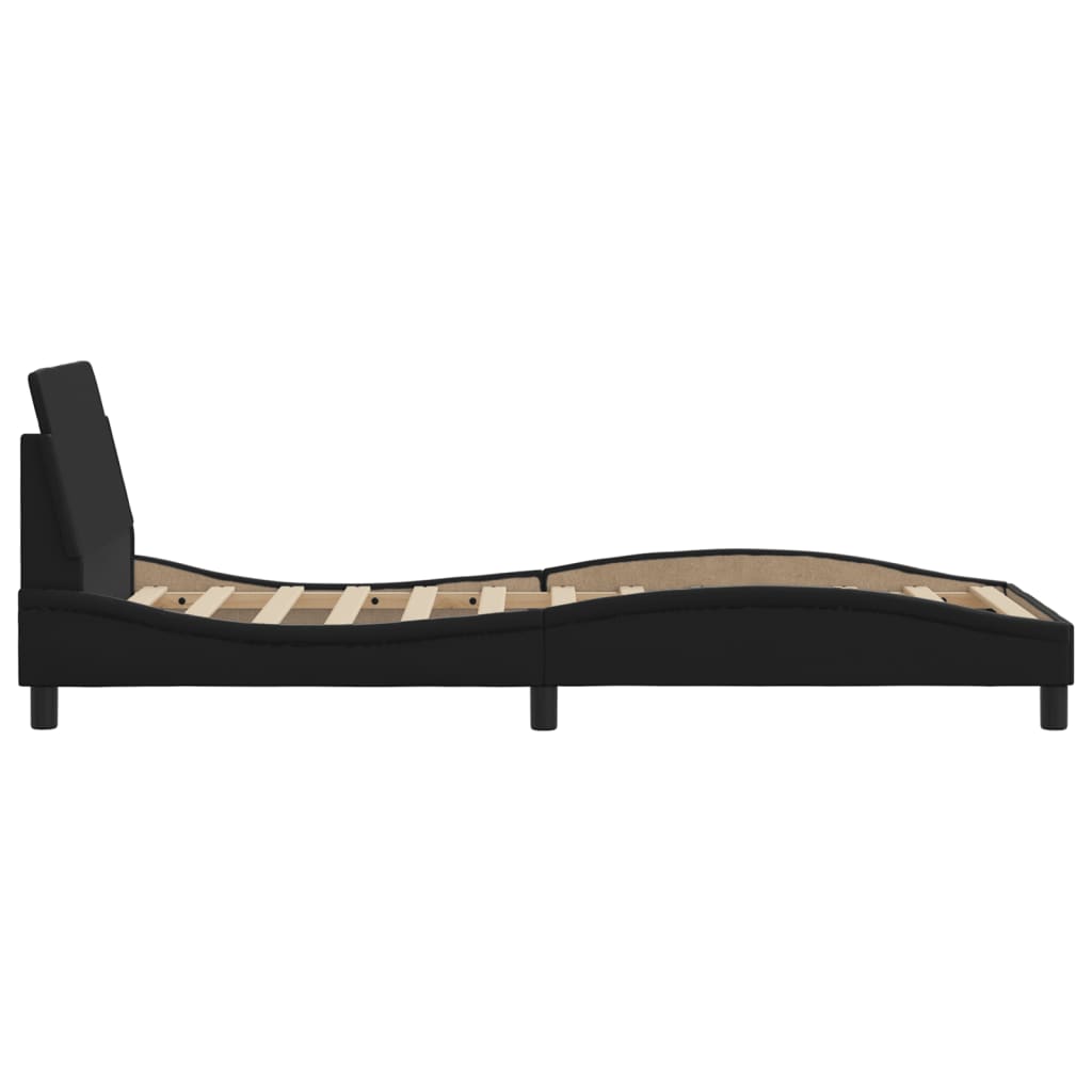 Bed Frame "Dover" Black 90x190 cm Faux Leather