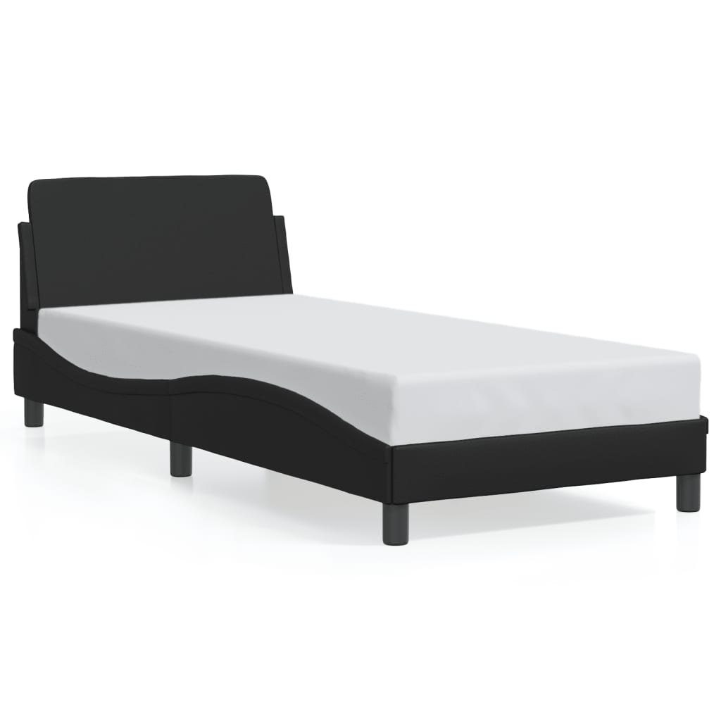 Bed Frame without Mattress Black 90x190 cm Faux Leather