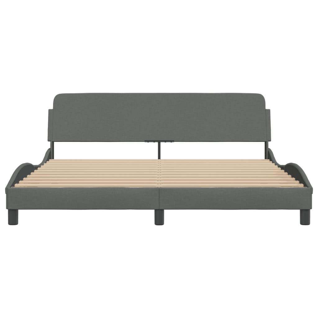 Bed Frame "Dover" Dark Grey 180x200 cm King Fabric