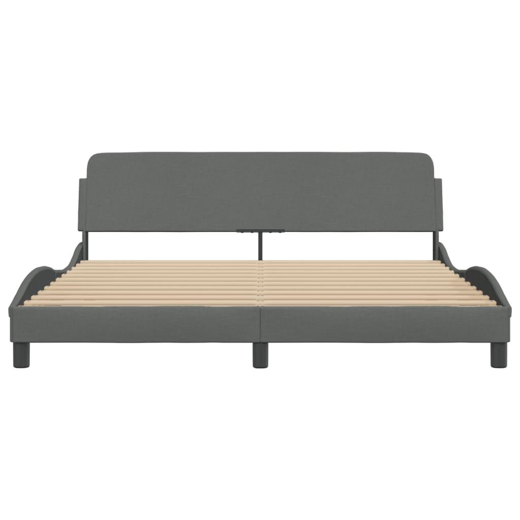 Bed Frame without Mattress Dark Grey 183x203 cm King Fabric