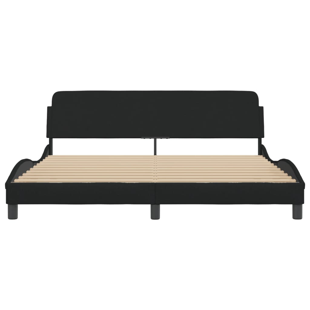 Bed Frame without Mattress Black 183x203 cm King Fabric