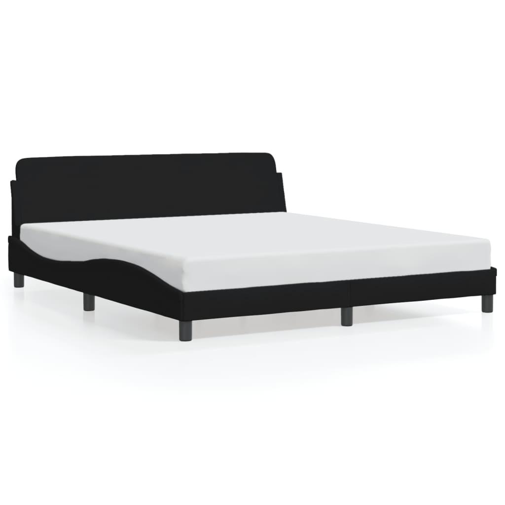 Bed Frame without Mattress Black 183x203 cm King Fabric