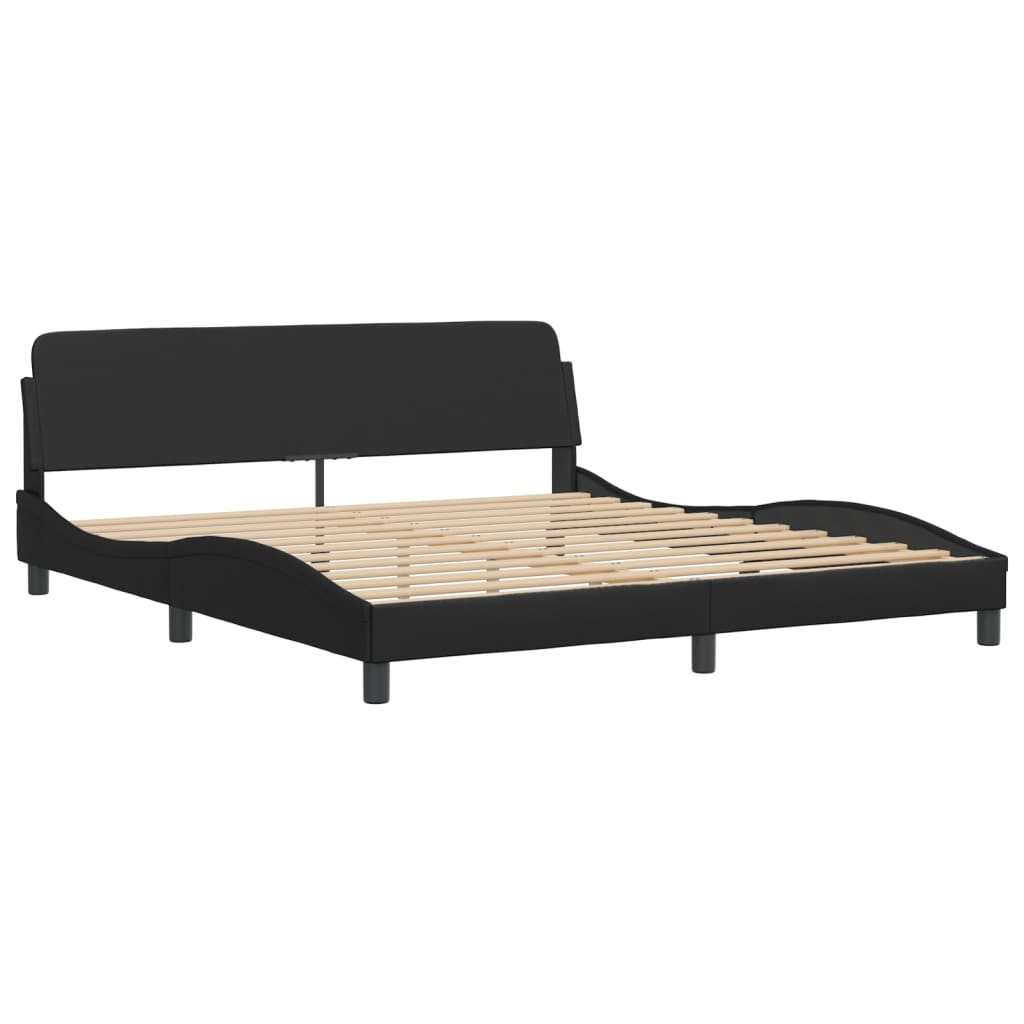 Bed Frame "Dover" Black 180x200 cm King Faux Leather