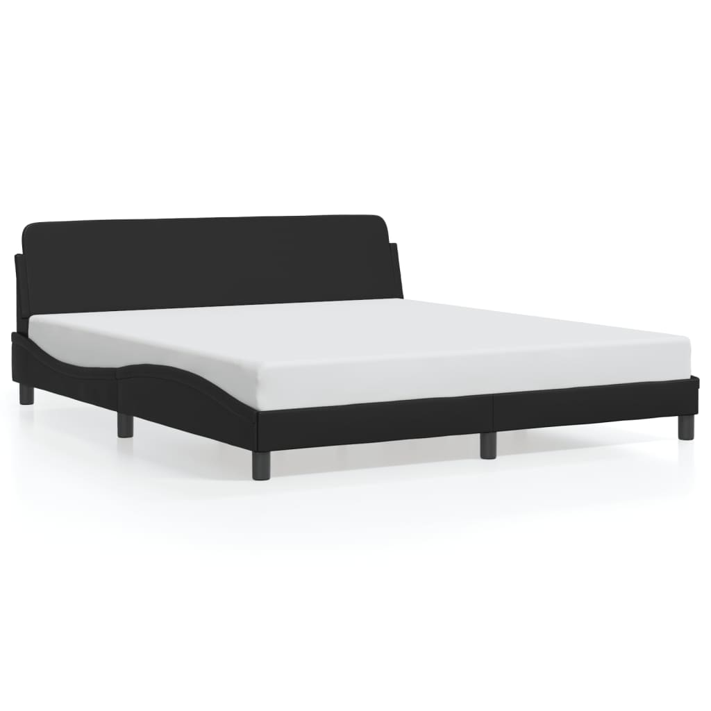 Bed Frame without Mattress Black 183x203 cm King Faux Leather