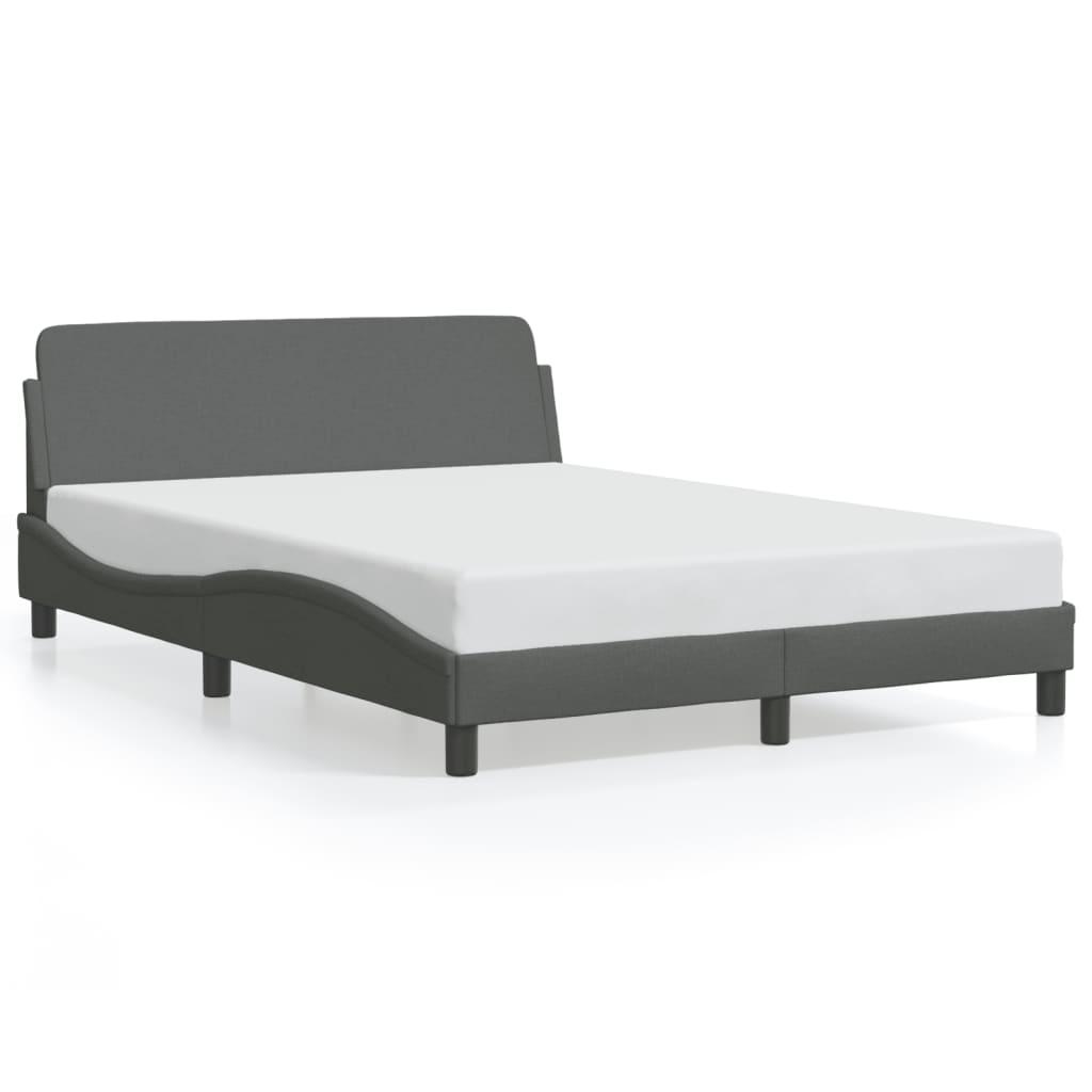 Bed Frame "Dover" Dark Grey 137x190 cm Double Fabric