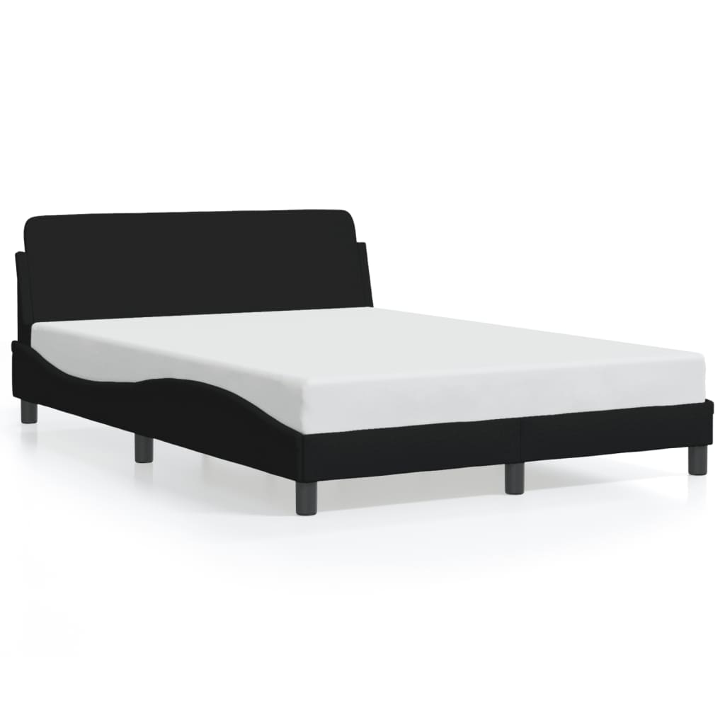 Bed Frame without Mattress Black 137x187 cm Double Fabric