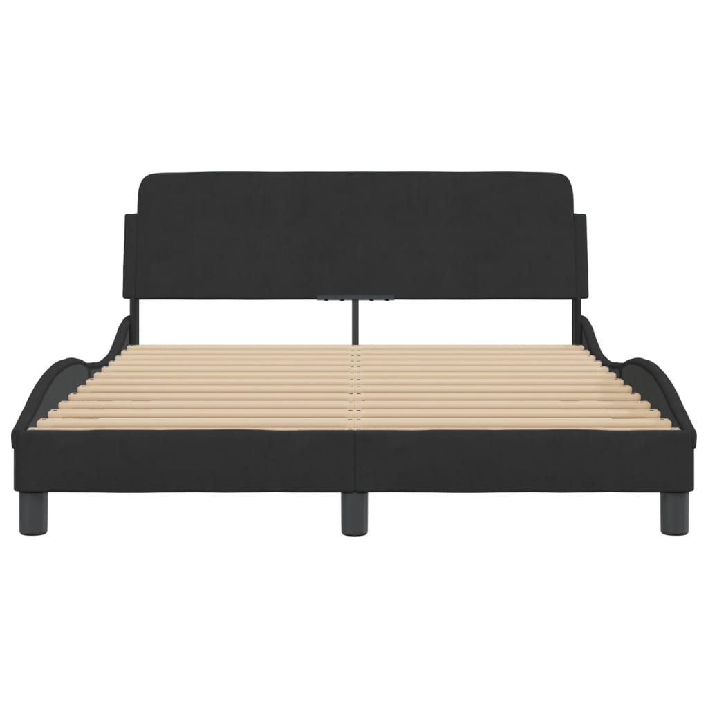 Bed Frame "Dover" Black 137x190 cm Double Velvet