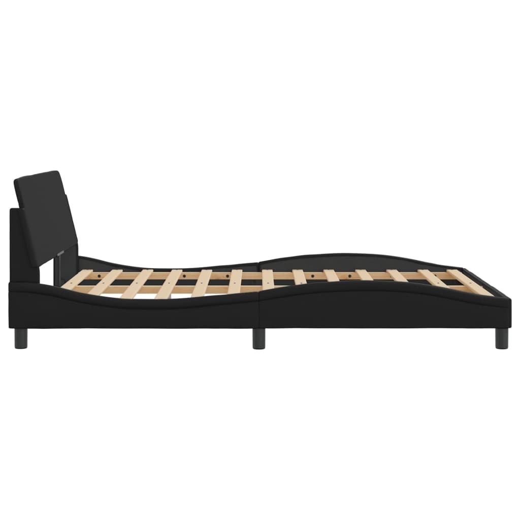 Bed Frame "Dover" Black 137x190 cm Double Faux Leather