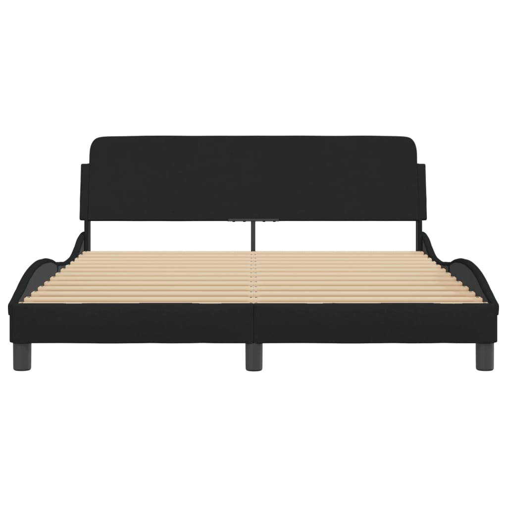 Bed Frame "Dover" Black 152x203 cm Queen Fabric