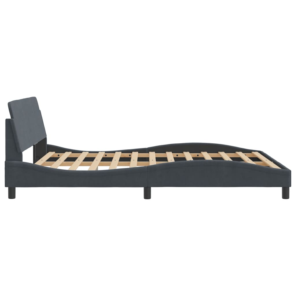 Bed Frame "Dover" Dark Grey 152x203 cm Queen Velvet