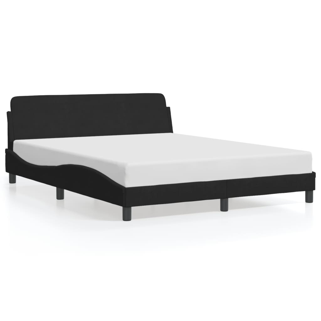 Bed Frame "Dover" Black 152x203 cm Queen Velvet