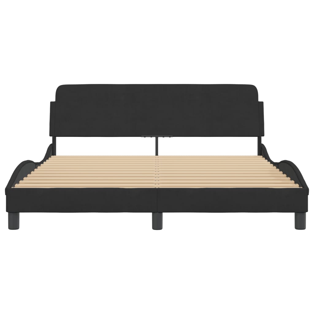Bed Frame "Dover" Black 152x203 cm Queen Velvet