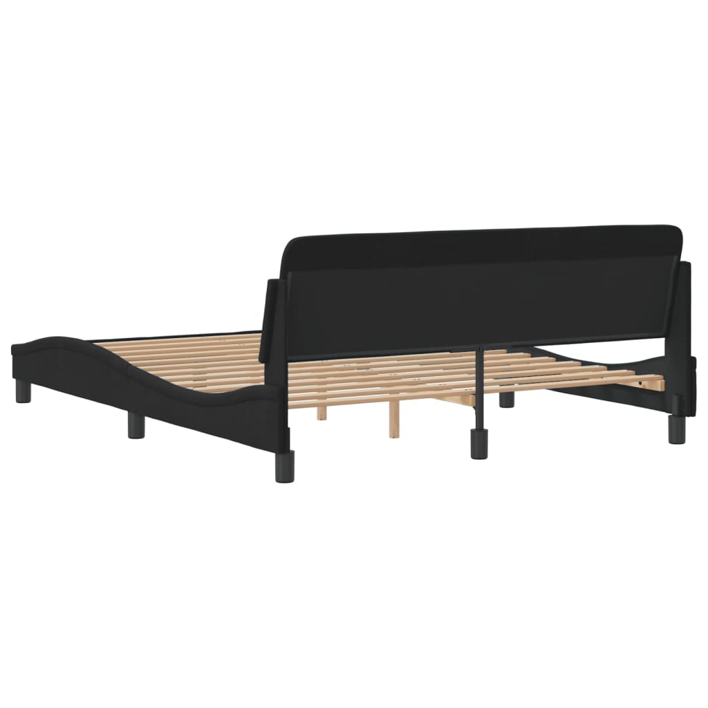 Bed Frame "Dover" Black 152x203 cm Queen Velvet