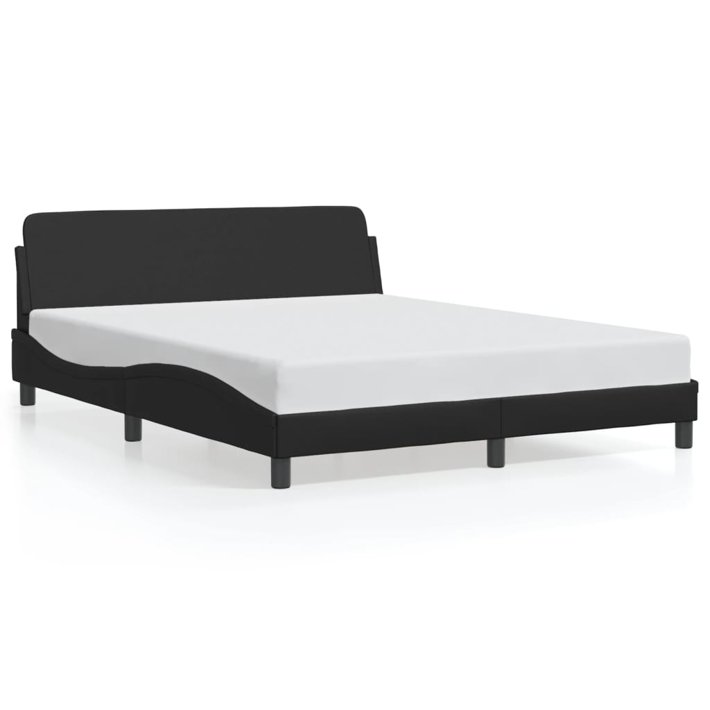 Bed Frame "Dover" Black 152x203 cm Queen Faux Leather