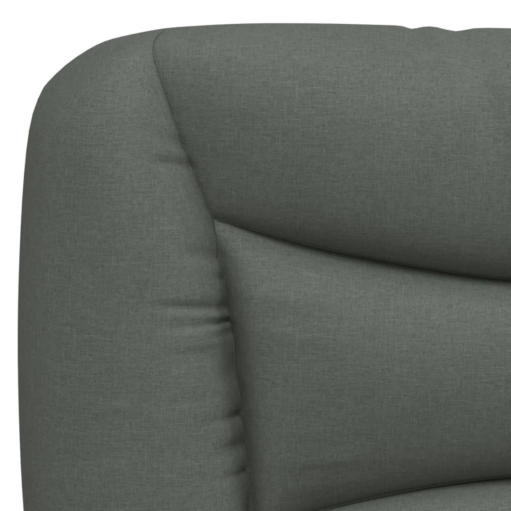 Headboard Cushion "Hvar" Dark Grey 137 cm Double Fabric