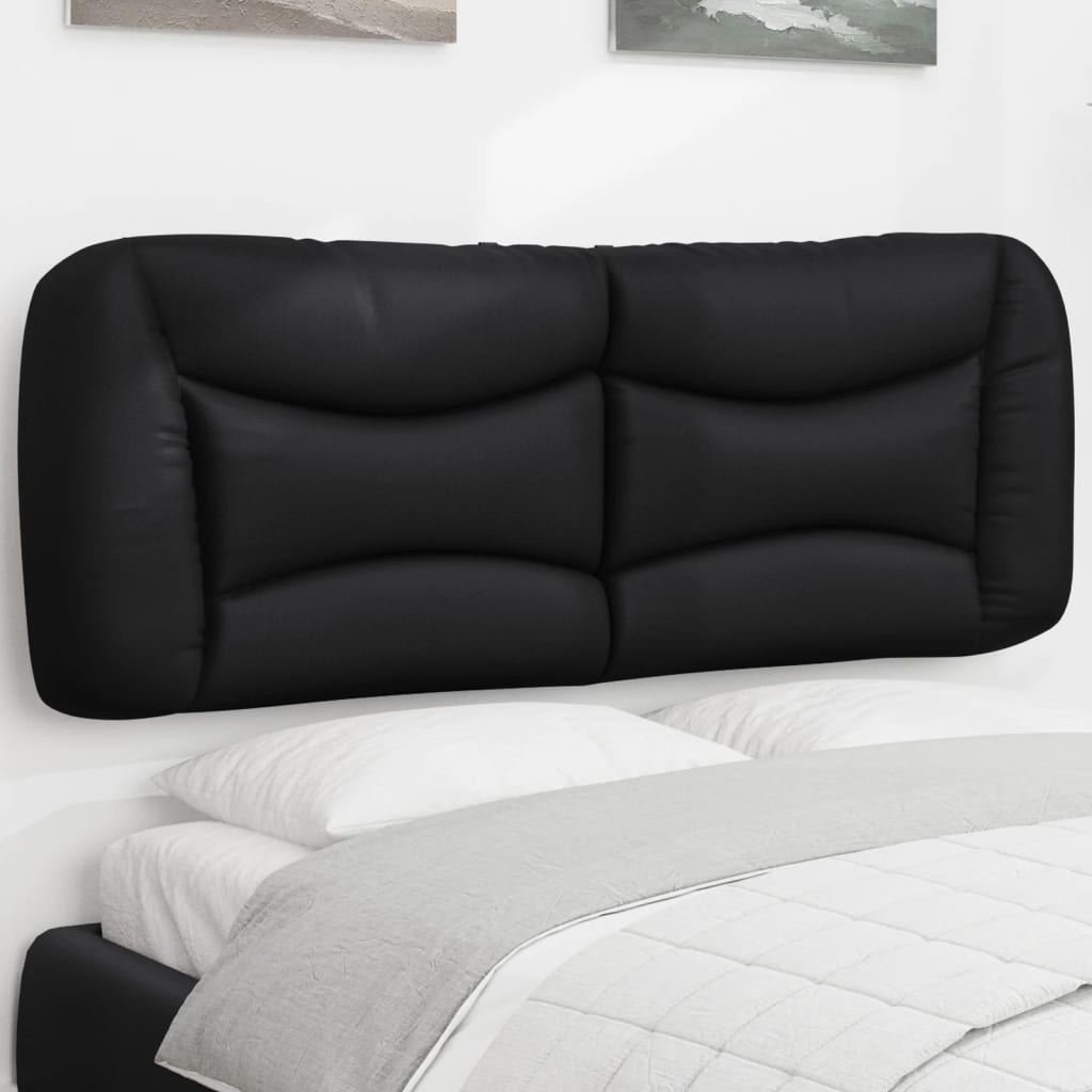 Headboard Cushion Black 137 cm Double Faux Leather