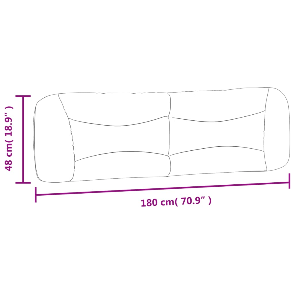 Headboard Cushion "Hvar" Black 180 cm Faux Leather