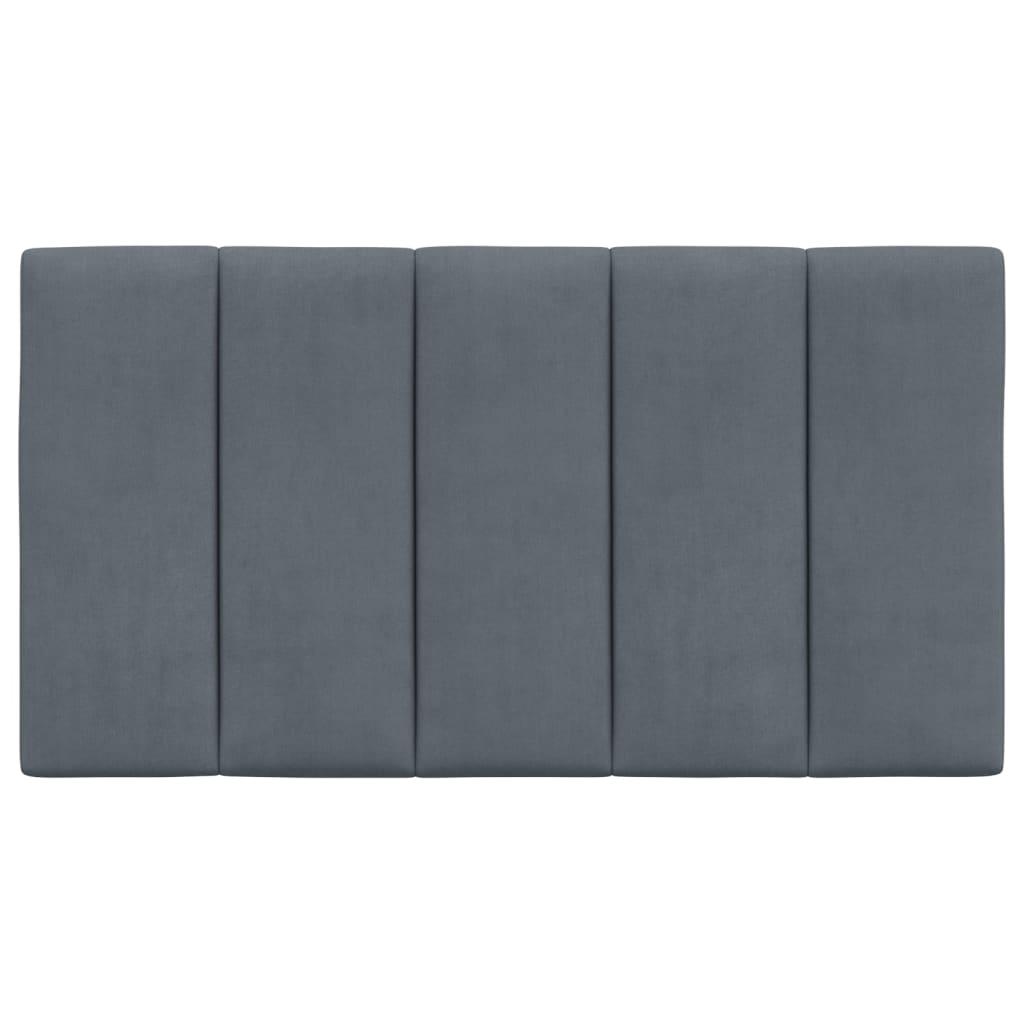 Headboard Cushion "Hanko" Dark Grey 90 cm Velvet