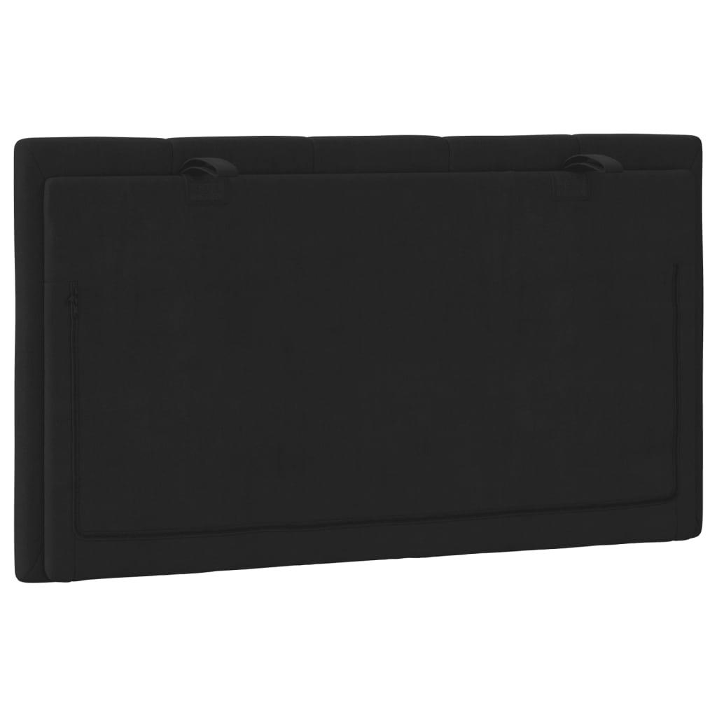 Headboard Cushion "Hanko" Black 90 cm Velvet