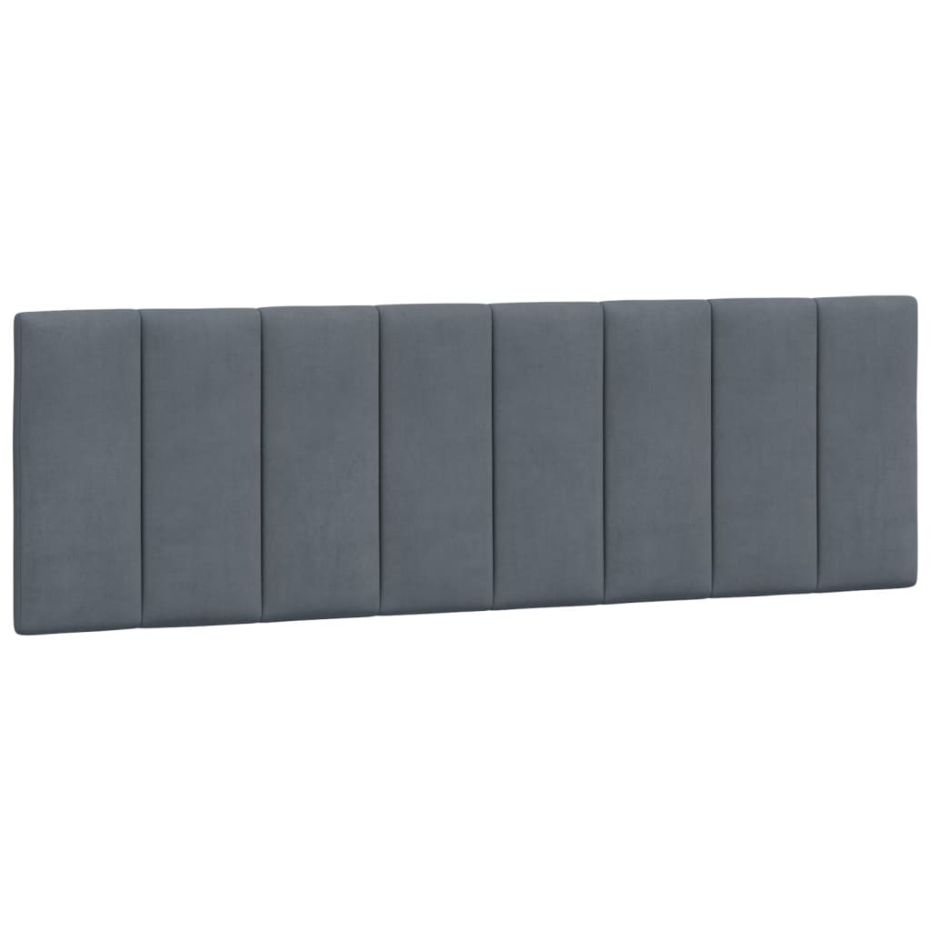 Headboard Cushion "Hanko" Dark Grey 153 cm Velvet