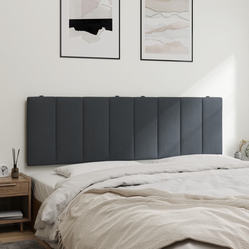 Headboard Cushion "Hanko" Dark Grey 153 cm Velvet
