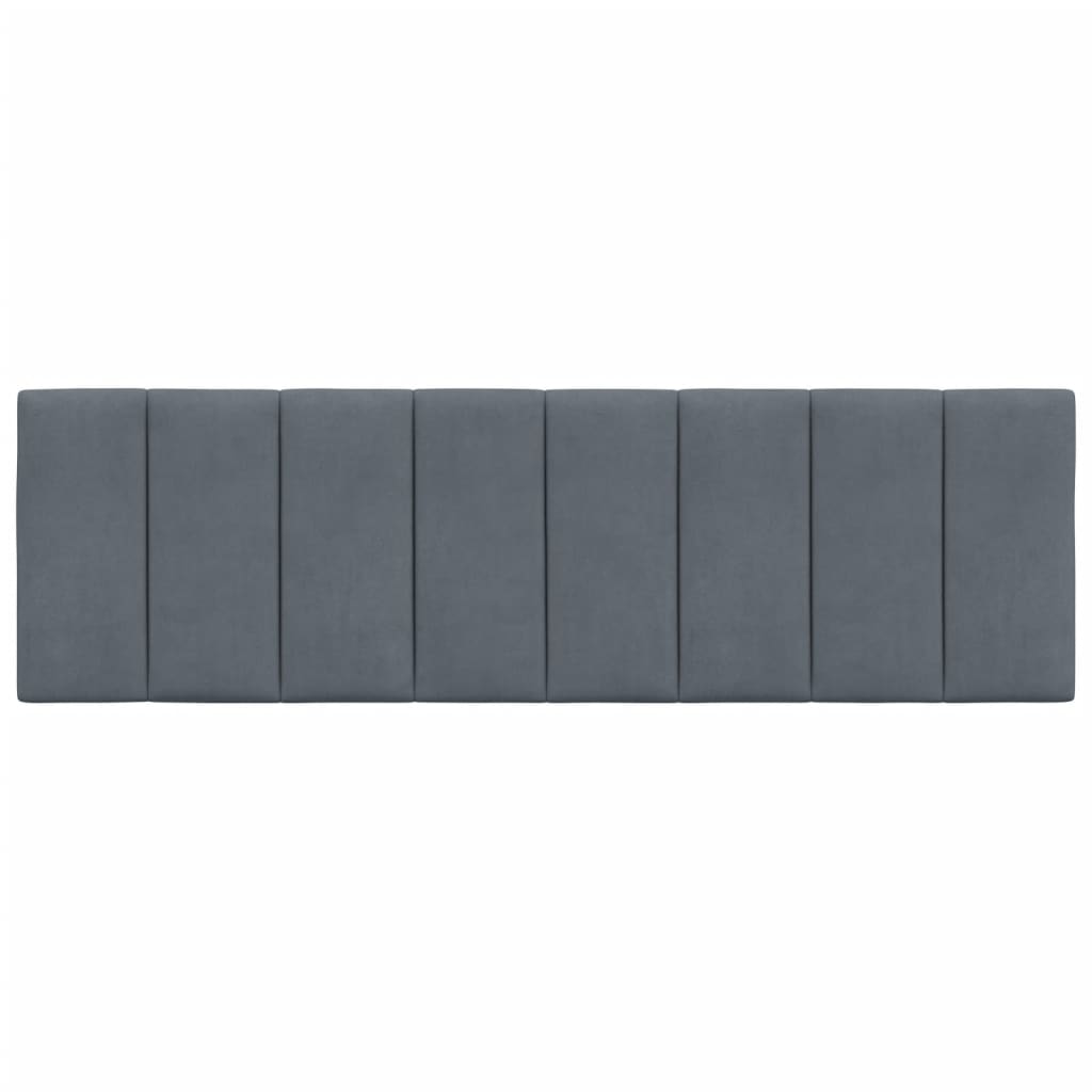 Headboard Cushion "Hanko" Dark Grey 153 cm Velvet