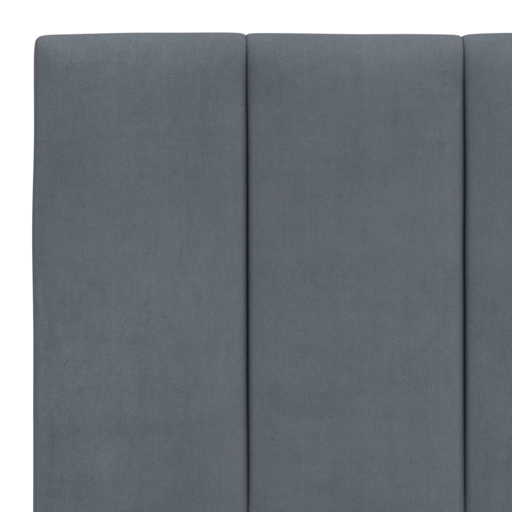 Headboard Cushion "Hanko" Dark Grey 153 cm Velvet