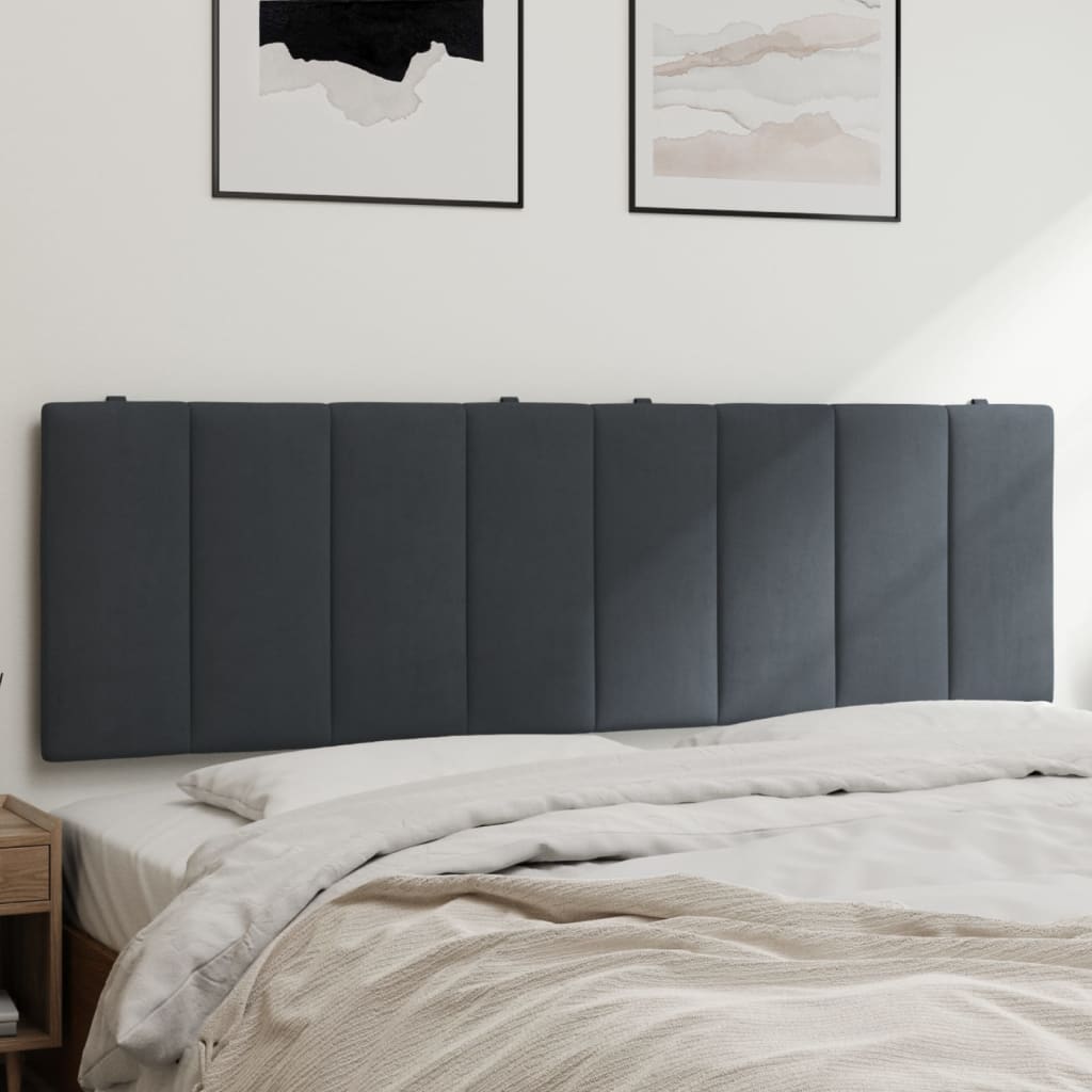 Headboard Cushion "Hanko" Dark Grey 153 cm Velvet