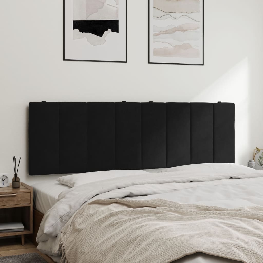Headboard Cushion "Hanko" Black 153 cm Velvet