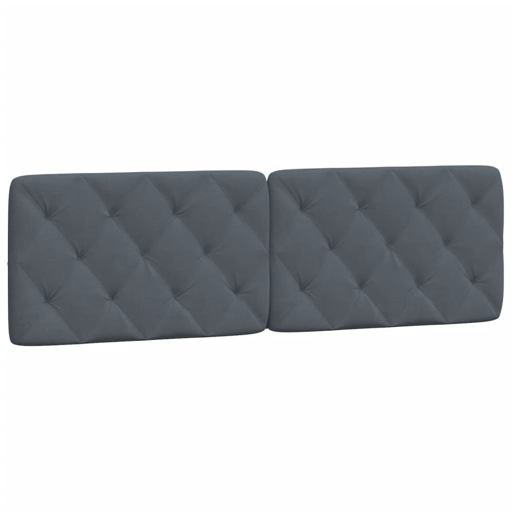 Headboard Cushion Dark Grey 153 cm Velvet