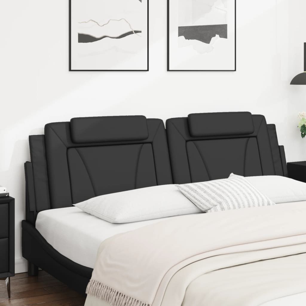 Headboard Cushion Black 183 cm Faux Leather