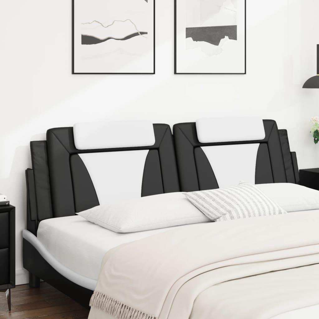 Headboard Cushion "Viana" Black and White 180 cm Faux Leather
