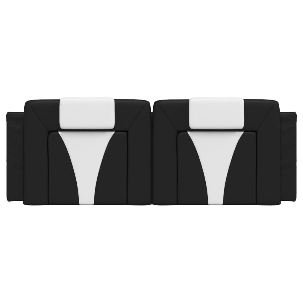 Headboard Cushion "Viana" Black and White 153 cm Faux Leather