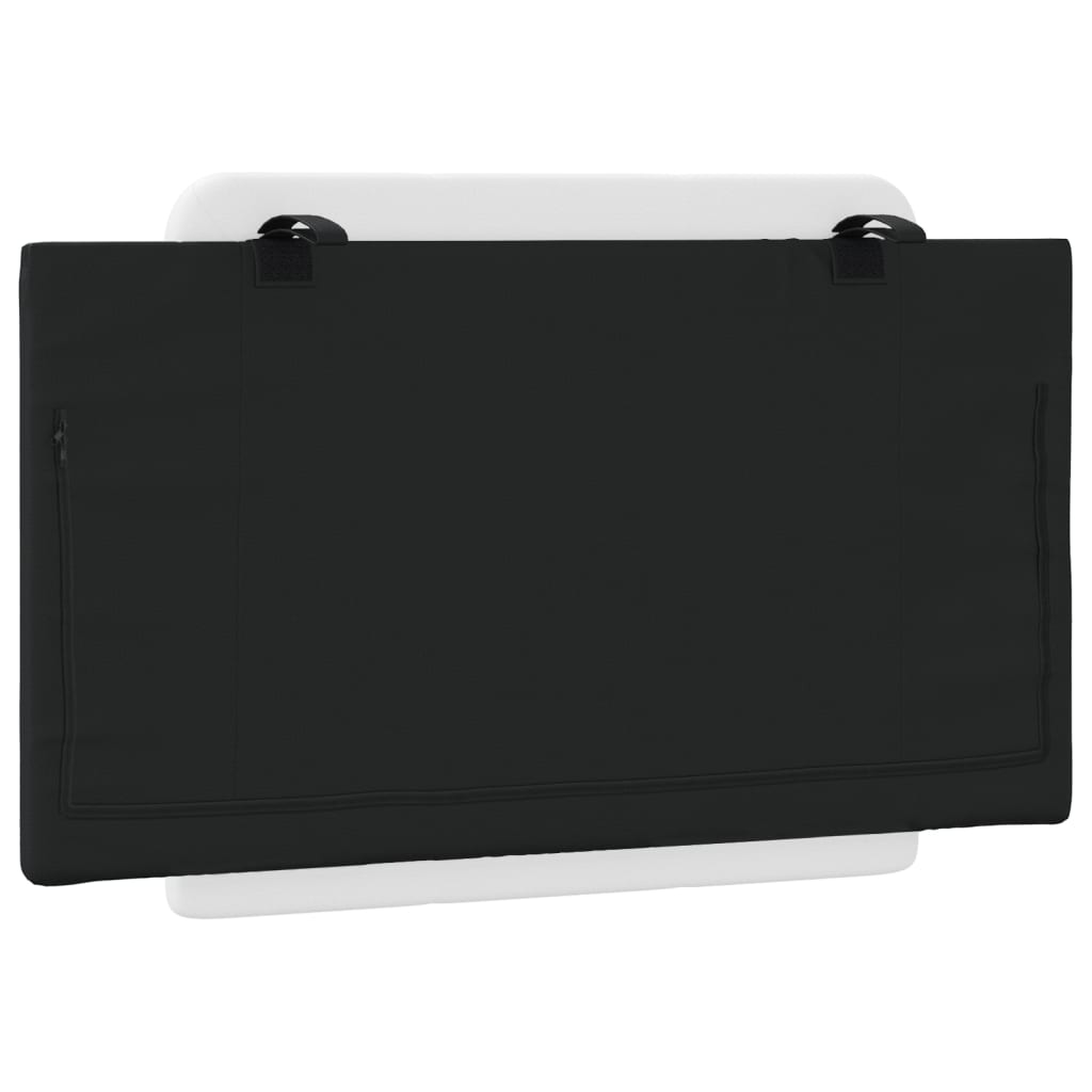 Headboard Cushion "Zadar" Black and White 90 cm Faux Leather