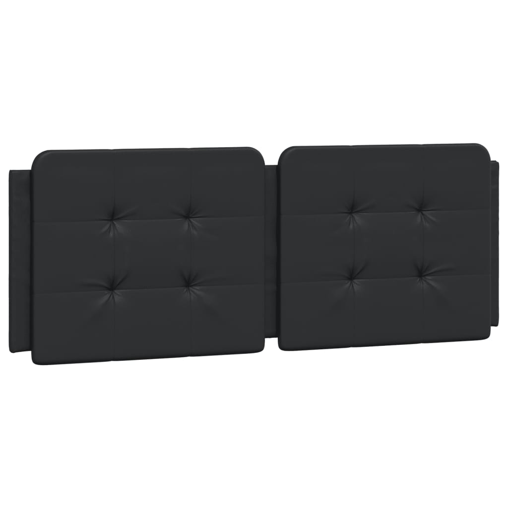 Headboard Cushion "Zadar" Black 137 cm Double Faux Leather
