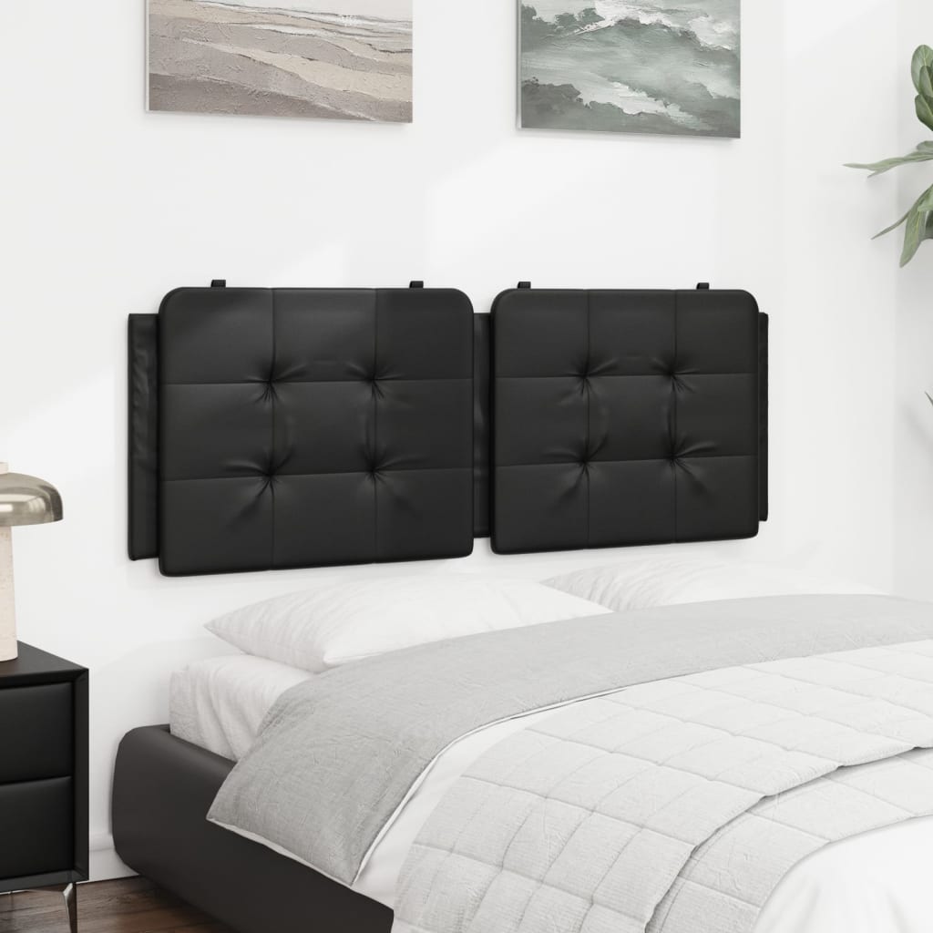 Headboard Cushion "Zadar" Black 137 cm Double Faux Leather