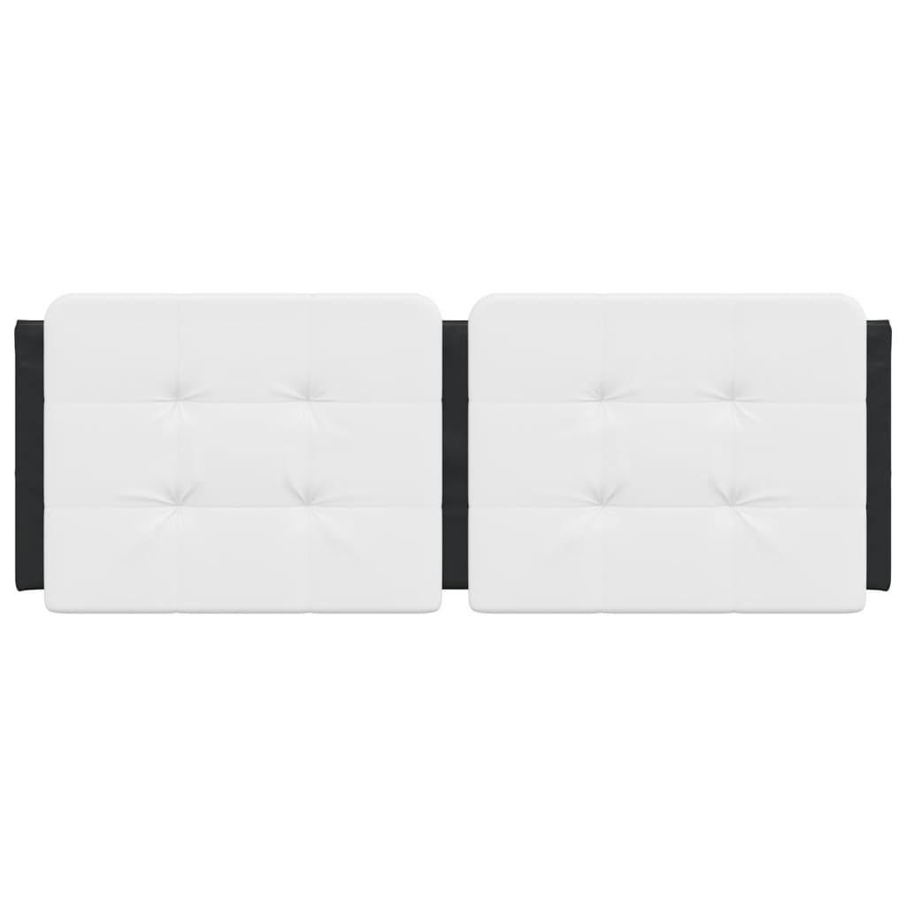 Headboard Cushion "Zadar" Black and White 137 cm Double Faux Leather