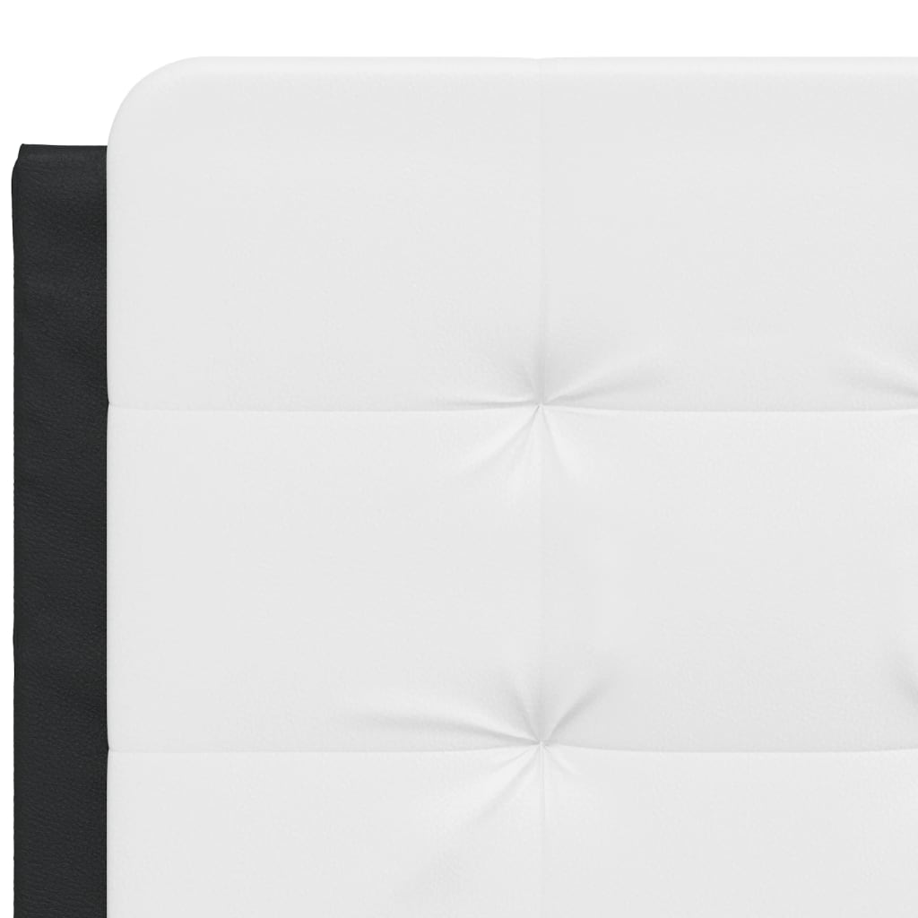 Headboard Cushion "Zadar" Black and White 137 cm Double Faux Leather