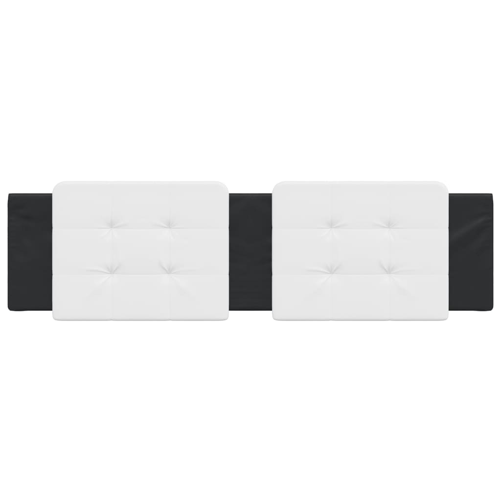 Headboard Cushion Black and White 183 cm Faux Leather