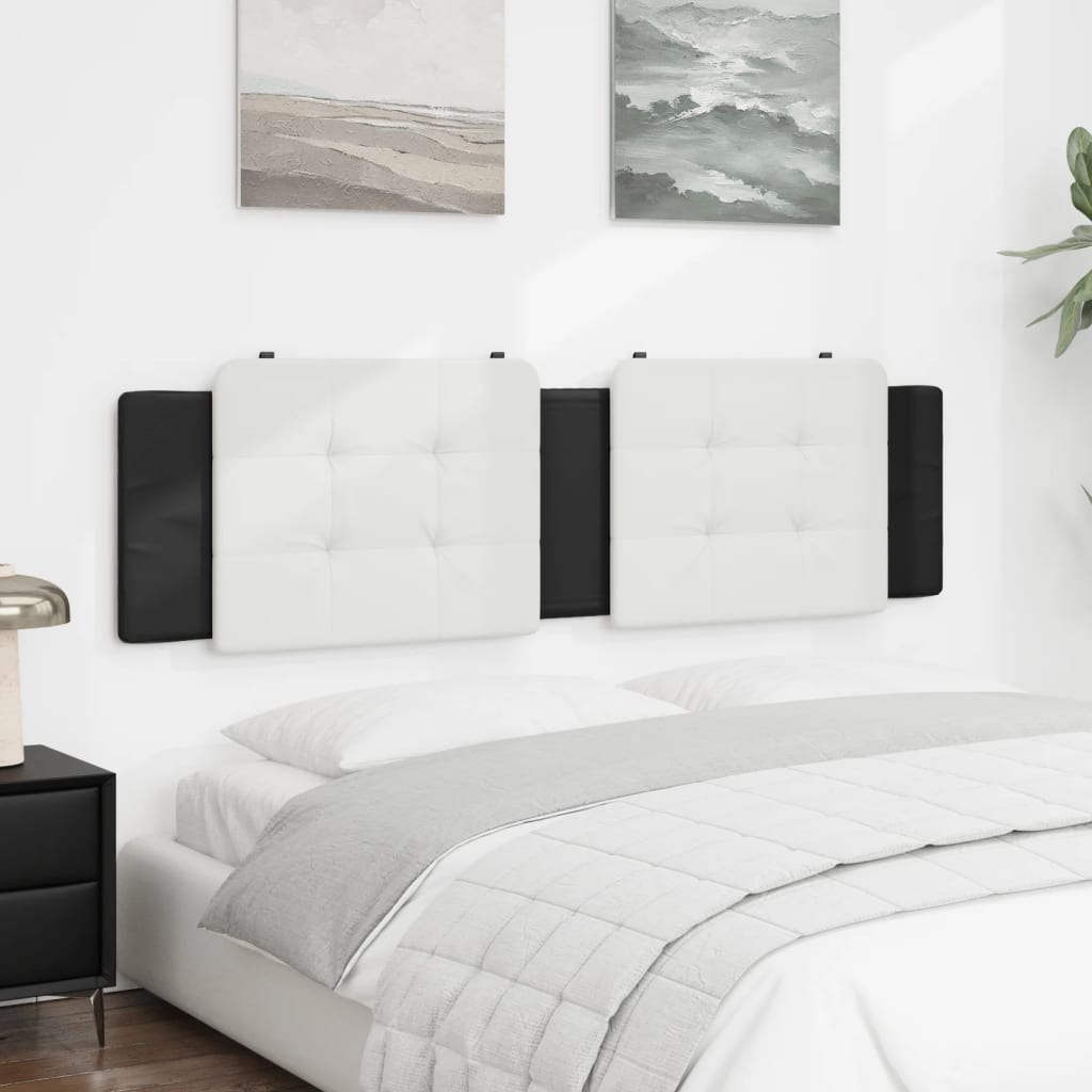 Headboard Cushion Black and White 183 cm Faux Leather