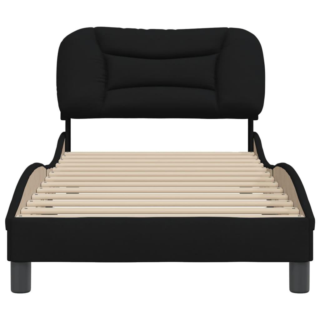 Bed Frame without Mattress "Hvar" Black 90x190 cm Fabric
