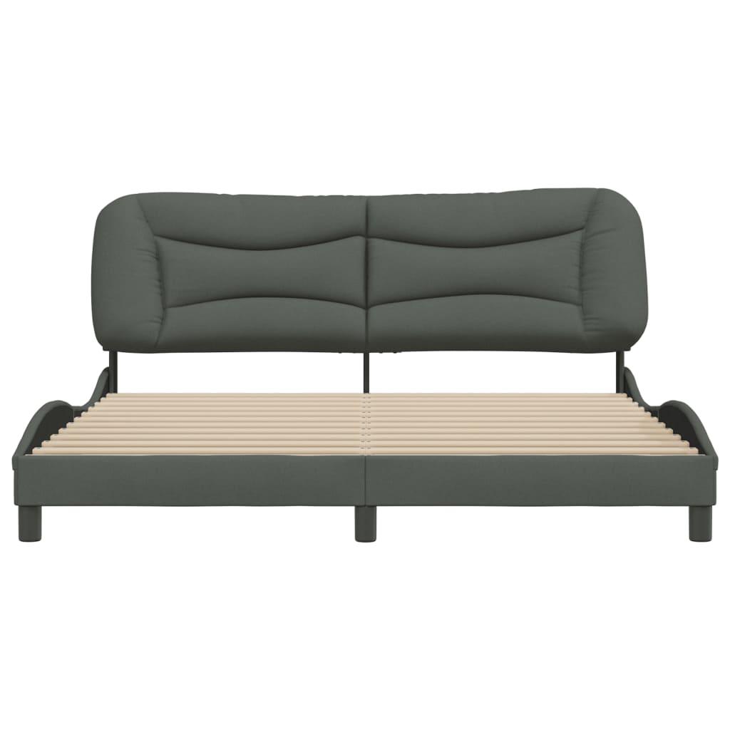 Bed Frame without Mattress "Hvar" Dark Grey 180x200 cm King Fabric